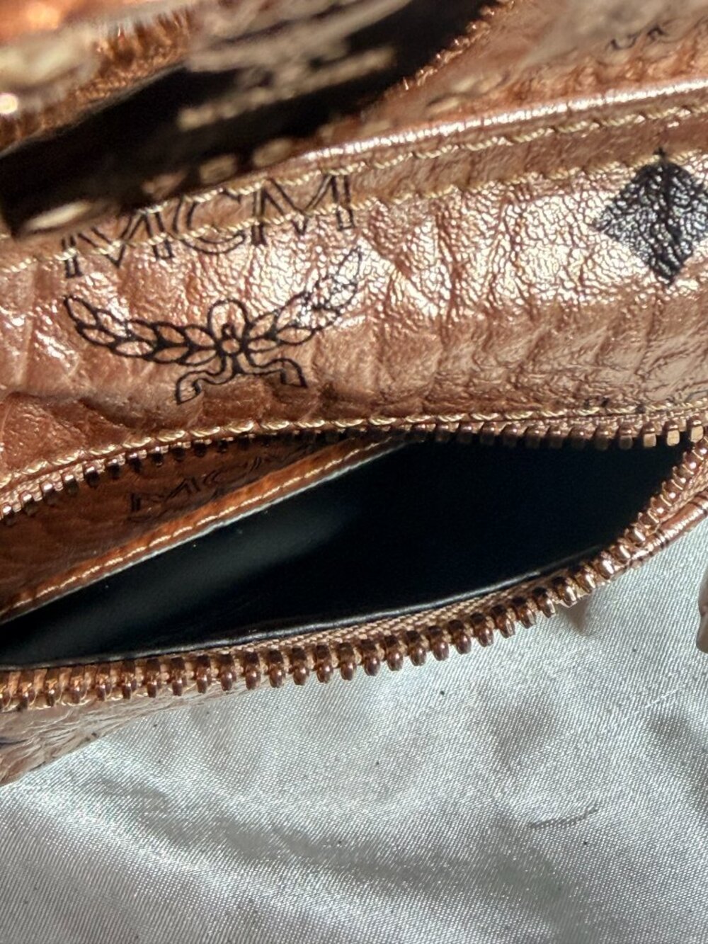 MCM Stark Mini Rose Gold Visetos Studded Backpack - Picture 7 of 12